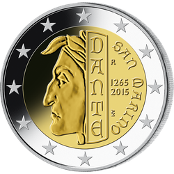 2 Euro Gedenkmünze "Dante Alighieri" 2015 aus San Marino