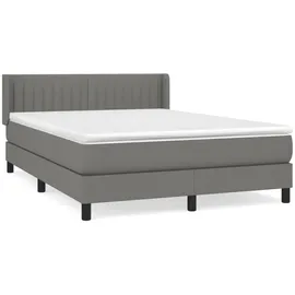 vidaXL Boxspringbett 140 x 200 cm Dunkelgrau