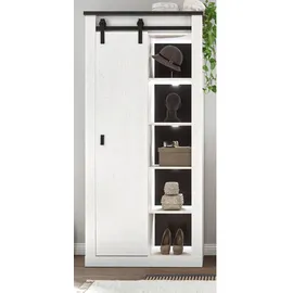 furn.design Stauraumschrank 93 x 201 x 38 cm Weiß/Anthrazit
