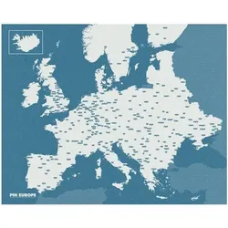 Pin Wall Europa Wanddekoration hellblau