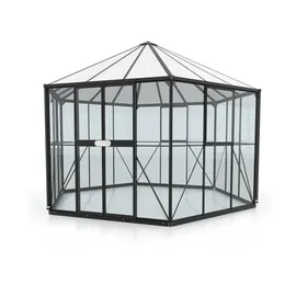 Vitavia Hera 9000 Alu schwarz ESG 3 mm/Dach HKP 6 mm 9 m2 inkl. Fundament