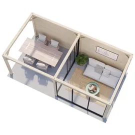 Palmako Pavillon Bianca 16,6 m2 Set 206 Slide - 28 mm naturbelassen