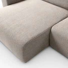 lookway Ecksofa OPERA L-Form mit Schlaffunktion und Bettkasten Beige