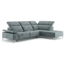 VitaliSpa Sofa - Bettsofa, James Grau Relaxfunktion 301x86 cm Rechte Ecke,