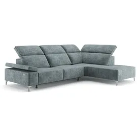 VitaliSpa Sofa - Bettsofa, James Grau Relaxfunktion 301x86 cm Rechte Ecke,