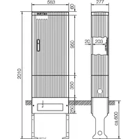 ABN Anschlusssäule FB2, BH7 mit Montageplatte, 1 Zylinder eingebaut