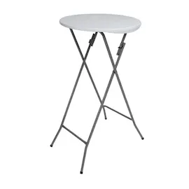Baumarktplus Stehtisch weiß Ø 60cm klappbar Partytisch Bistrotisch Klapptisch Biertisch
