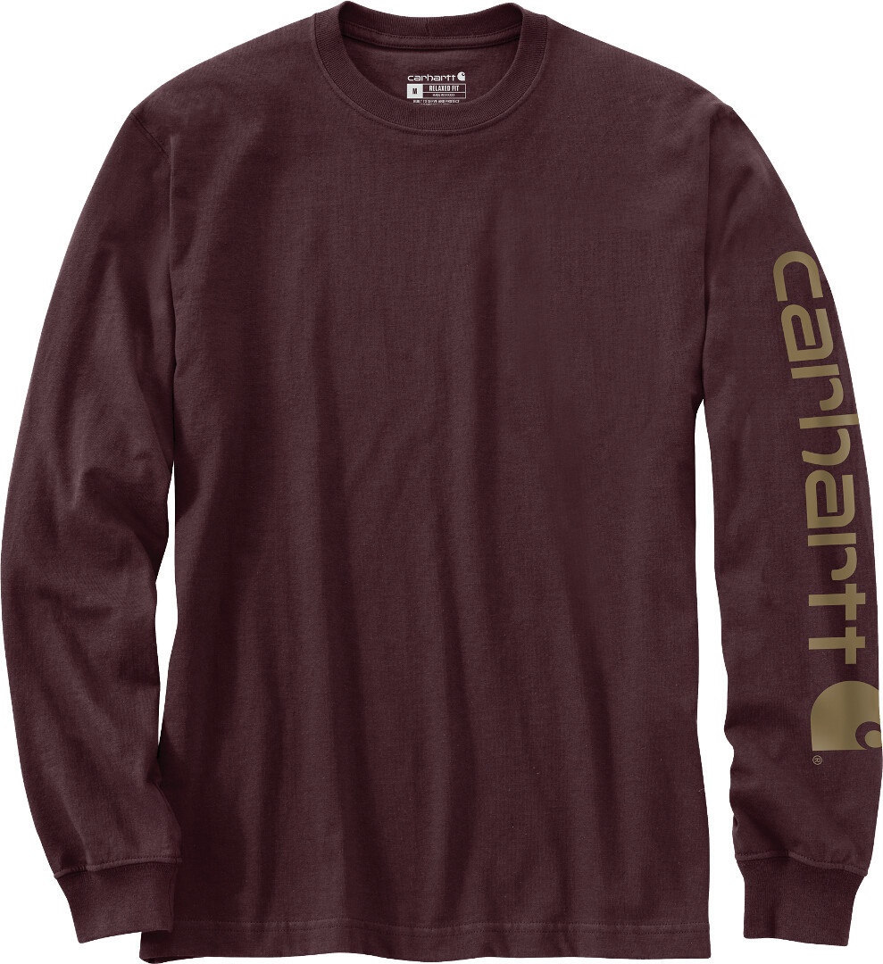 Carhartt Logo Longsleeve, donkerrood, L Voorman