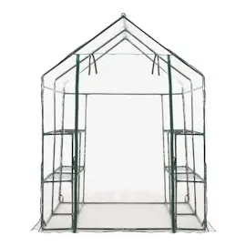 vidaXL Gewächshaus mit 8 Regalen 143 x 143 x 195 cm