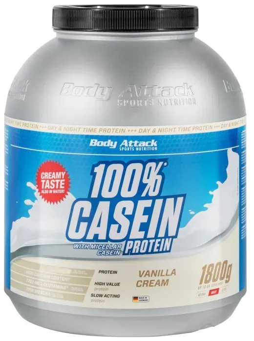 Body Attack - 100 % Casein Protein - 1800g Geschmacksrichtung Strawberry