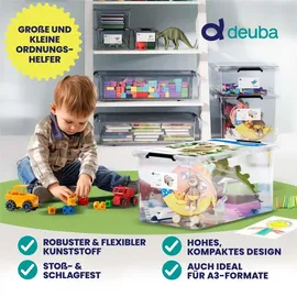 DEUBA Aufbewahrungsbox 60 x 40 x 35 cm 6-tlg. transparent