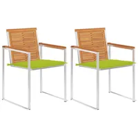 VidaXL Gartenstühle mit Kissen 2 Stk. Massivholz Akazie und