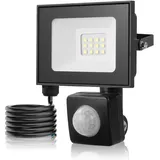 LED Strahler mit Bewegungsmelder Außen,10W 1000LM LED Strahler Außen,6500K KaltesWeiß LED Fluter Flutlichtstrahler,IP66 Wasserdicht LED Aussenstrahler Scheinwerfer für Hof Garten Garage