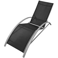 Furnicato Sonnenliege Aluminium Schwarz,