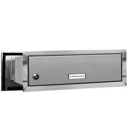 AL Briefkastensysteme 1 Fach Premium Edelstahl Durchwurf Briefkasten Anlage für Post A4, robust, wetterfest, Artikelnummer: 132V1DV1