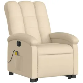 vidaXL Massagesessel Elektrisch Polyester 93 x 101 x 93 cm Creme mit Aufstehhilfe