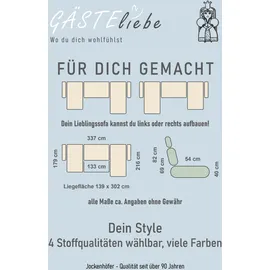 Jockenhöfer Wohnlandschaft JOCKENHÖFER GRUPPE "Orlando U-Form, B: 337 cm", grau, B:337cm H:69cm T:180cm, Zierkissen: 100% Polyester;Luxus-Microfaser (100% Polyester);Chenille ( 100% Polyester), Sofas, Wohnlandschaft, mit Bettfunktion, Bettkasten, 2 Kopfstützen & 2