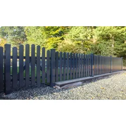 Kunststoff Zaun Rügen 180 x 80 cm - Lattenzaun aus Kunststoff, Anthrazit – Vorgartenzaun – pflegeleichter Zaun für den Garten & Grundstück