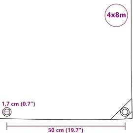 vidaXL Abdeckplane 650 g/m2 4x8 m Grau