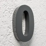 Longlife LED Hausnummer 0 Edelstahl Weiß