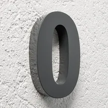 Longlife LED Hausnummer 0 Edelstahl Weiß