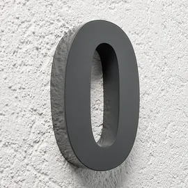 Longlife LED Hausnummer 0 Edelstahl Weiß