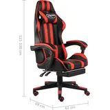 vidaXL 20527 Gaming Chair mit Fußablage schwarz/rot
