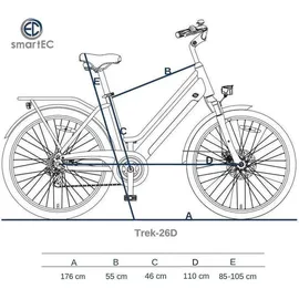 Smartec Trek-26D 2023 26 Zoll RH 0 cm Damen blau