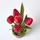 Homescapes Kunstblumen, Tulpen rot im Steinoptik-Topf, 27 cm,