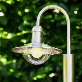 hofstein Außenleuchte Edelstahl mit Glas, IP44, ohne Leuchtmittel, weiß