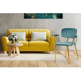 Kayoom 4-Fußstuhl Stuhl Kian 225 2er-Set, Gestell aus Edelstahl, Rückenpolster (Set, 2 St), samtweicher Bezug Rückenpolster ist ein Hingucker grün