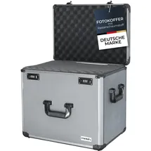 HMF 14422-02 Alu Fotokoffer, Miniaturenkoffer mit Rasterschaumstoff, 46 x 33 x 41 cm