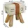 Wohnling Sitzhocker WL5.107 Leder 40 x 47 x 30 cm Beige