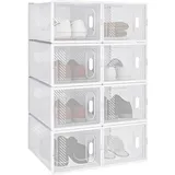 Woltu Schuhbox 50 x 75 x 35,5 cm 8-tlg. transparent weiß