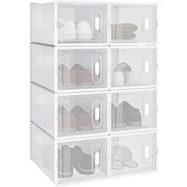 Woltu Schuhbox 50 x 75 x 35,5 cm 8-tlg. transparent weiß