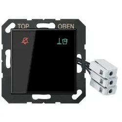Jung ACUKO6M24SW Hotelabdeckung Glas mit LED-Einheit 24 V, Außenstelle, Glas, Serie A, schwarz