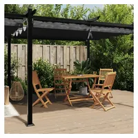 vidaXL Gartenpavillon mit ausziehbarem Dach 3 x 6 m anthrazit
