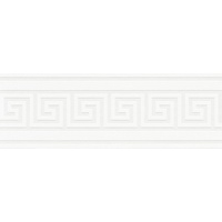 A.S. Création selbstklebende Bordüre - Folienbordüre mit schickem Muster in Weiß und Silber - auf 5,00 m x 0,13 m je Rolle