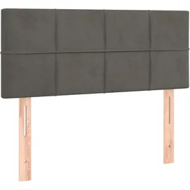 vidaXL Boxspringbett mit Matratze & LED Dunkelgrau 100x200 cm Samt