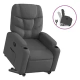 vidaXL Relaxsessel mit Aufstehhilfe Dunkelgrau Stoff