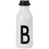 DESIGN LETTERS Persönliche Trinkflasche Weiß (B) | BPA-Frei | 500 ml | Tritan Wasserflasche im Nordisches Design | Auslaufsicher | Spülmaschinengeeignet | erhältlich von A-Z