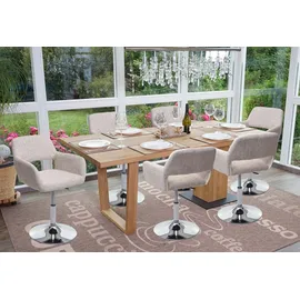 Mendler Esszimmerstuhl HWC-A50 III Stoff creme/grau
