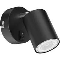 Ledscom.de Wandspot WAIKA, einflammig, mit Schalter, GU10, schwarz matt,