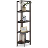 Relaxdays Eckregal Bambus dunkelbraun 28,0 x 28,0 x 120,0 cm