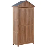 Beliani Savoca Gartenschrank Stahldach Akazienholz braun
