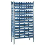 NORDWEST Handel AG Lager Steckregal H2000xB1000xT500mm Anbauregal 14 Stahlböden 56 x 7,28 x 8