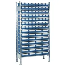 NORDWEST Handel AG Lager Steckregal H2000xB1000xT500mm Grundregal 14 Stahlböden 56 x 7,28 x 8