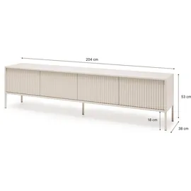 beautysofa NOTO TV-Schrank 204x38x53 cm Beige MDF/Spanplatte