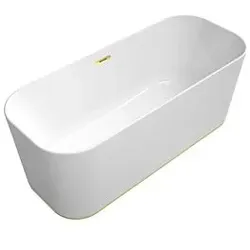 Villeroy & Boch Finion freistehende Badewanne 177FIN7A300V101 170x70cm, Emotion, Design-Ring, weiß, gold