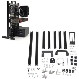 Open Air ITX Gehäuse,ITX Computergehäuse, DIY ITX PC Gehäuse,Offenes Aluminiumrahmen Chassis,Kompatibel mit ITX Motherboards und 17x17/17x19 Motherboards,und Wasserkühlungs Chassis